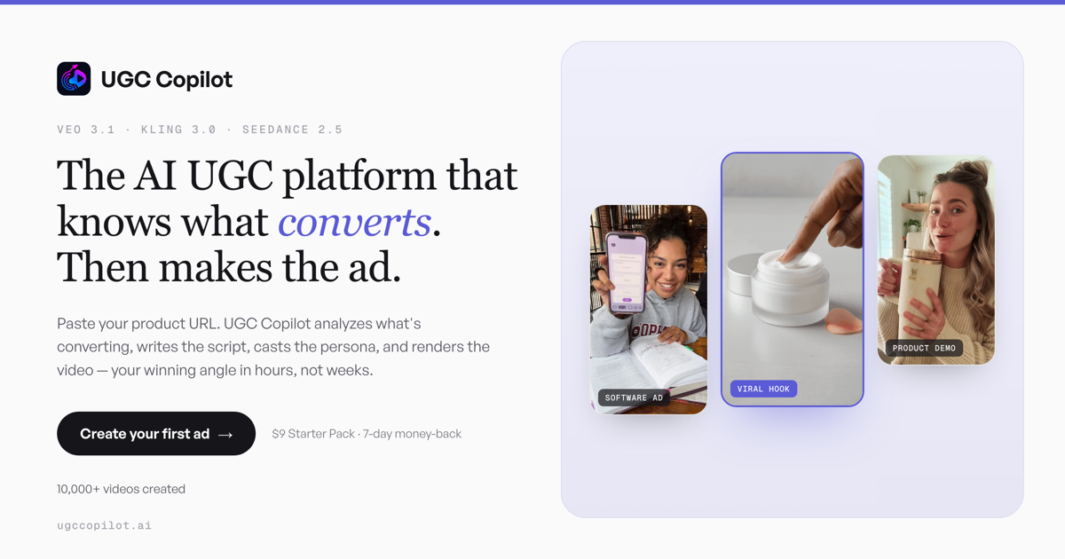 AI UGC Ads Generator — Trend Analysis + Video in 5 Minutes | UGC Copilot